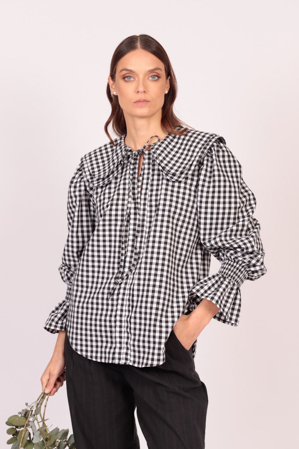 Camisa Naj (cuadros negros con blanco)