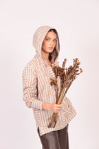 Beo shirt (beige and white stripes)