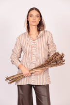 Beo shirt (beige and white stripes)