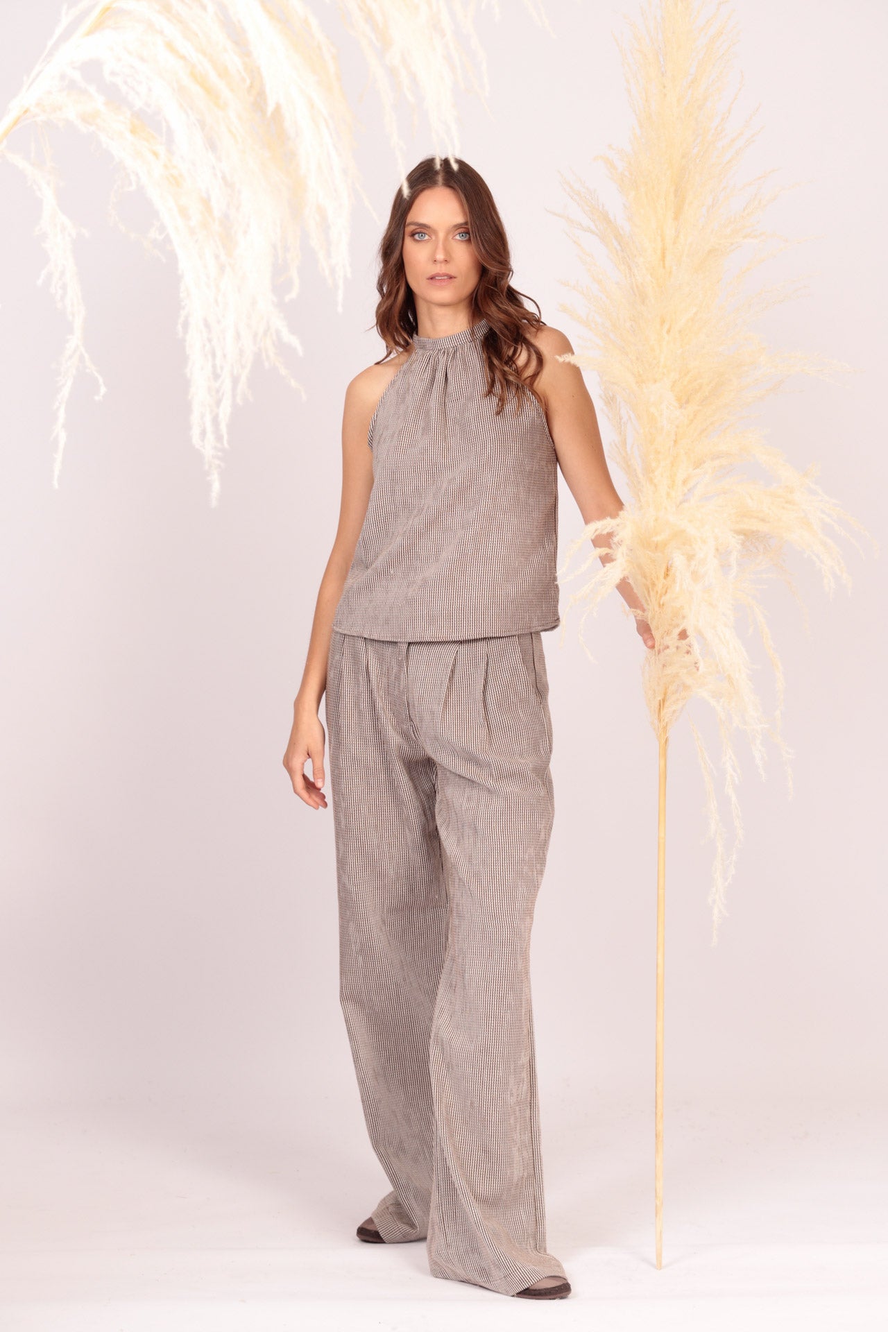 Pantalón Elus (Rayas cafés con blanco)