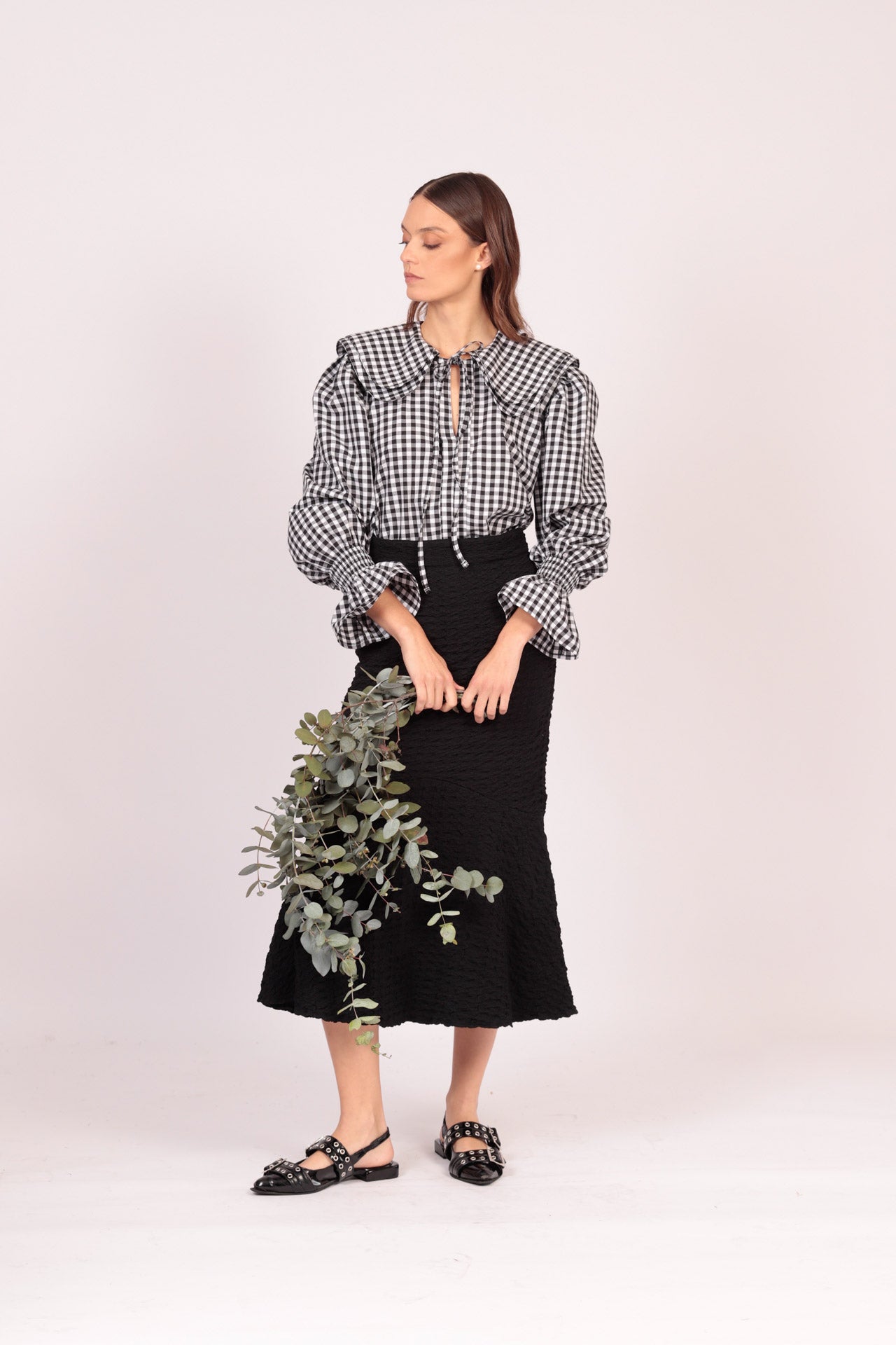 Camisa Naj (cuadros negros con blanco)