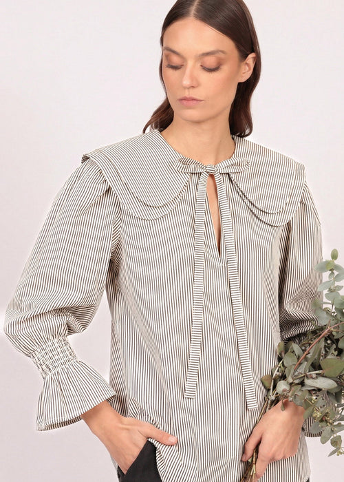 Camisa Naj (rayas negras con blanco)