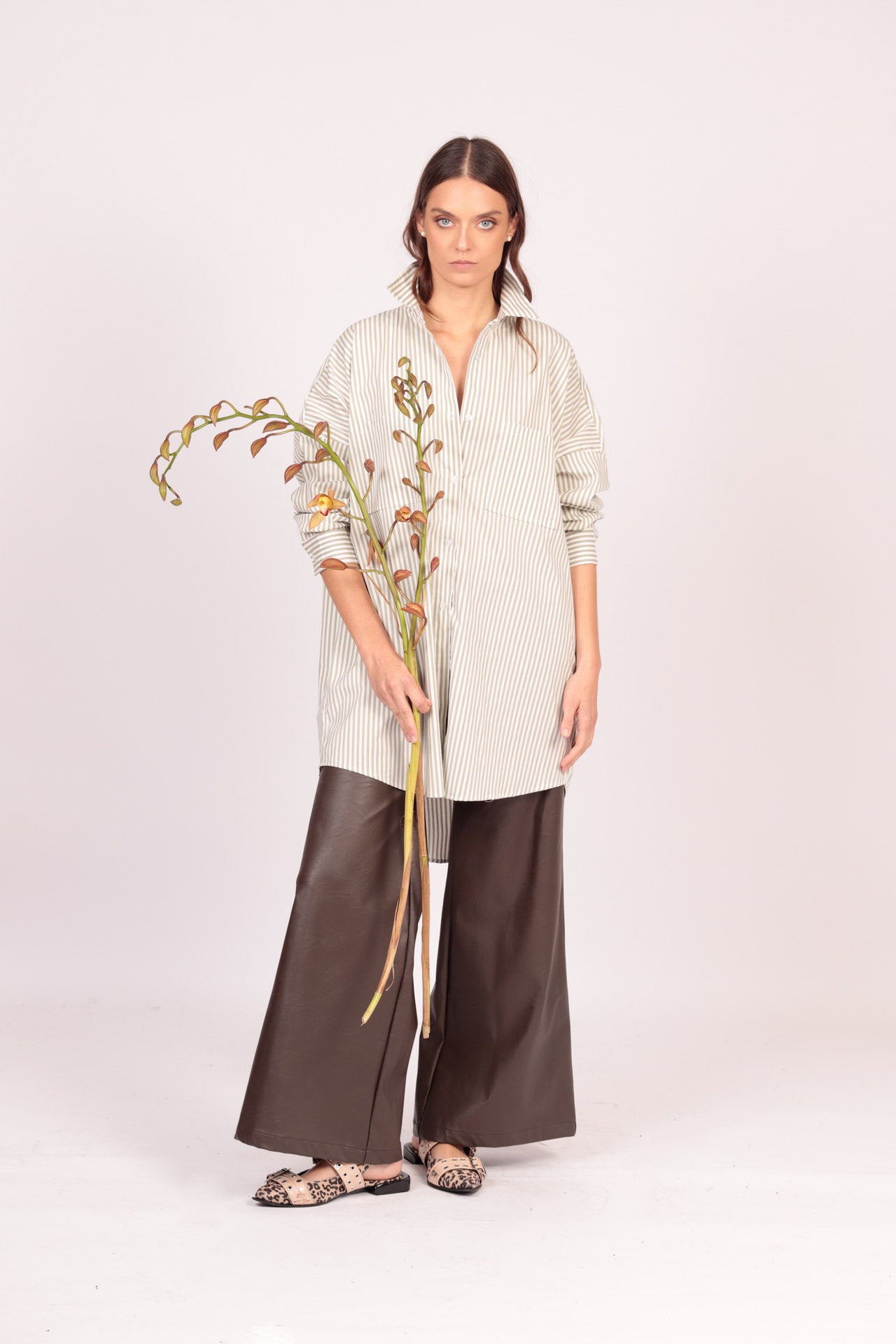 Camisa Ola (rayas pistacho con blanco)