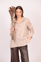 Beo shirt (beige and white stripes)