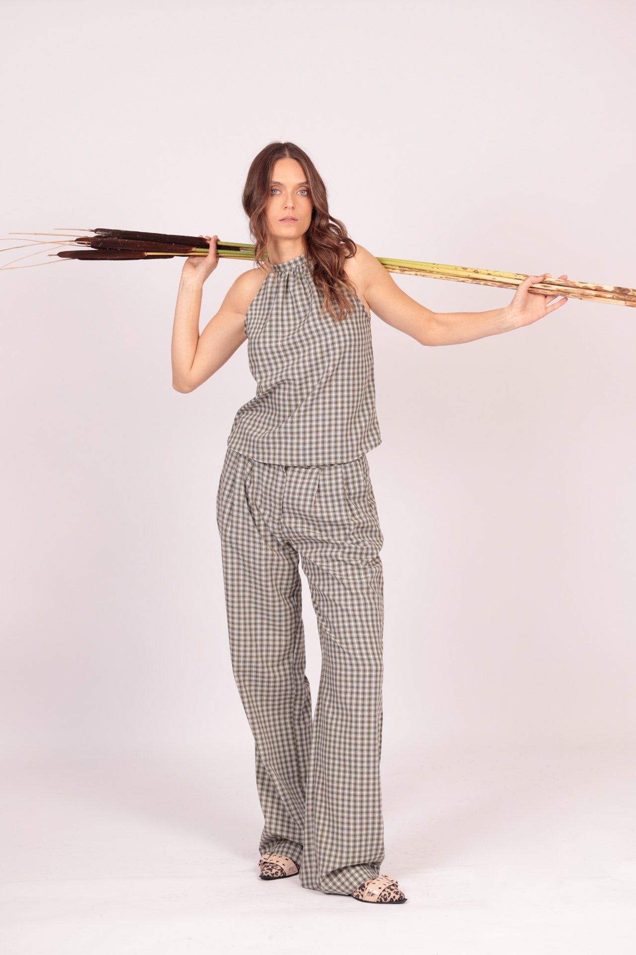 Pantalón Elus (Cuadros verdes con blanco)