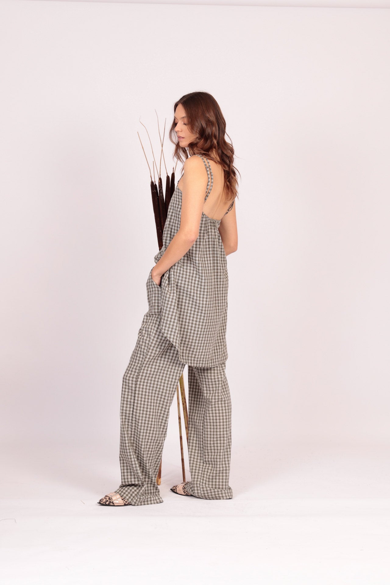 Pantalón Elus (Cuadros verdes con blanco)