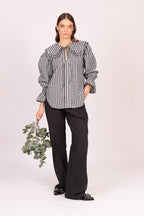 Camisa Naj (cuadros negros con blanco)