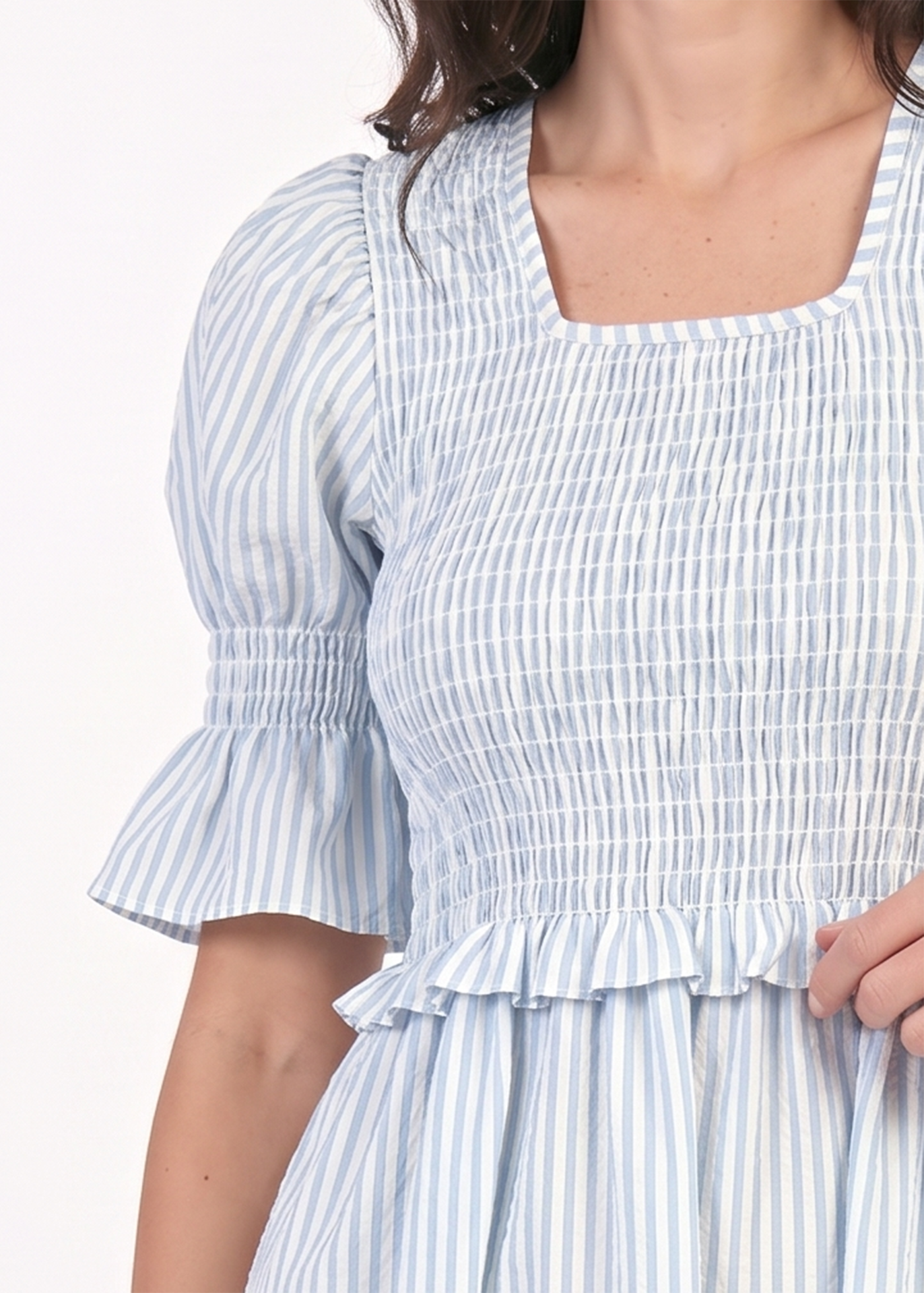 Vestido Noi (rayas azules con blanco)