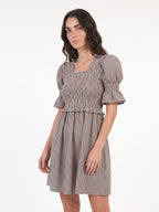 Vestido Noi (cuadros cafes con blanco)