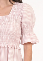 Vestido Noi (rayas rosadas con blanco)