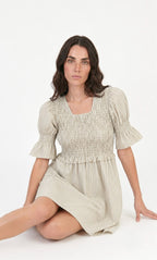 Vestido Noi (rayas pistacho con blanco)
