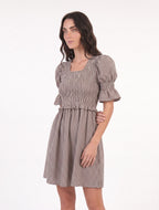 Vestido Noi (cuadros cafes con blanco)
