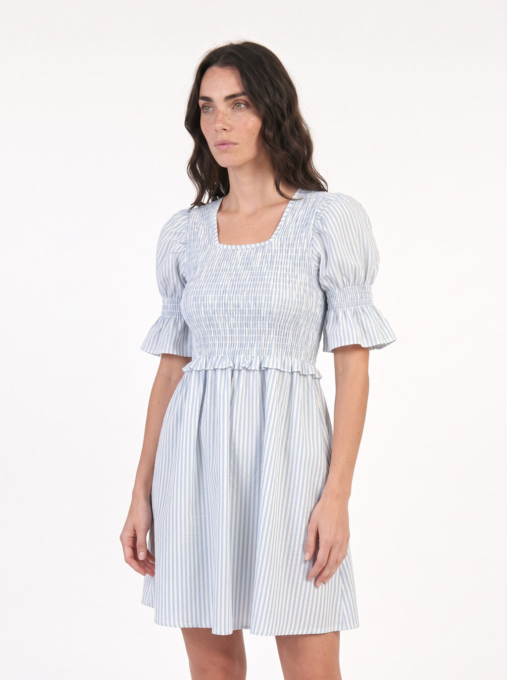 Vestido Noi (rayas azules con blanco)