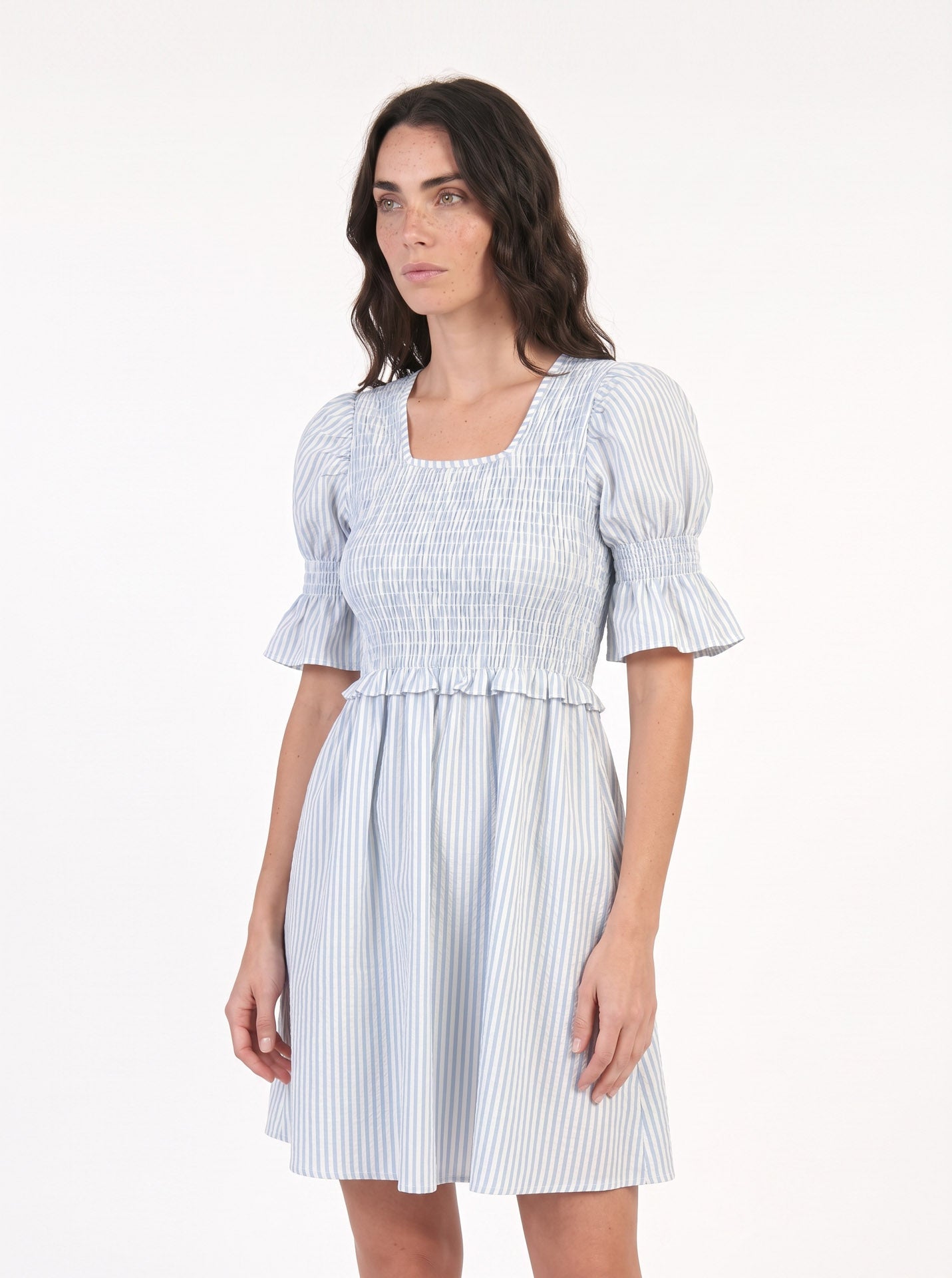 Vestido Noi (rayas azules con blanco)