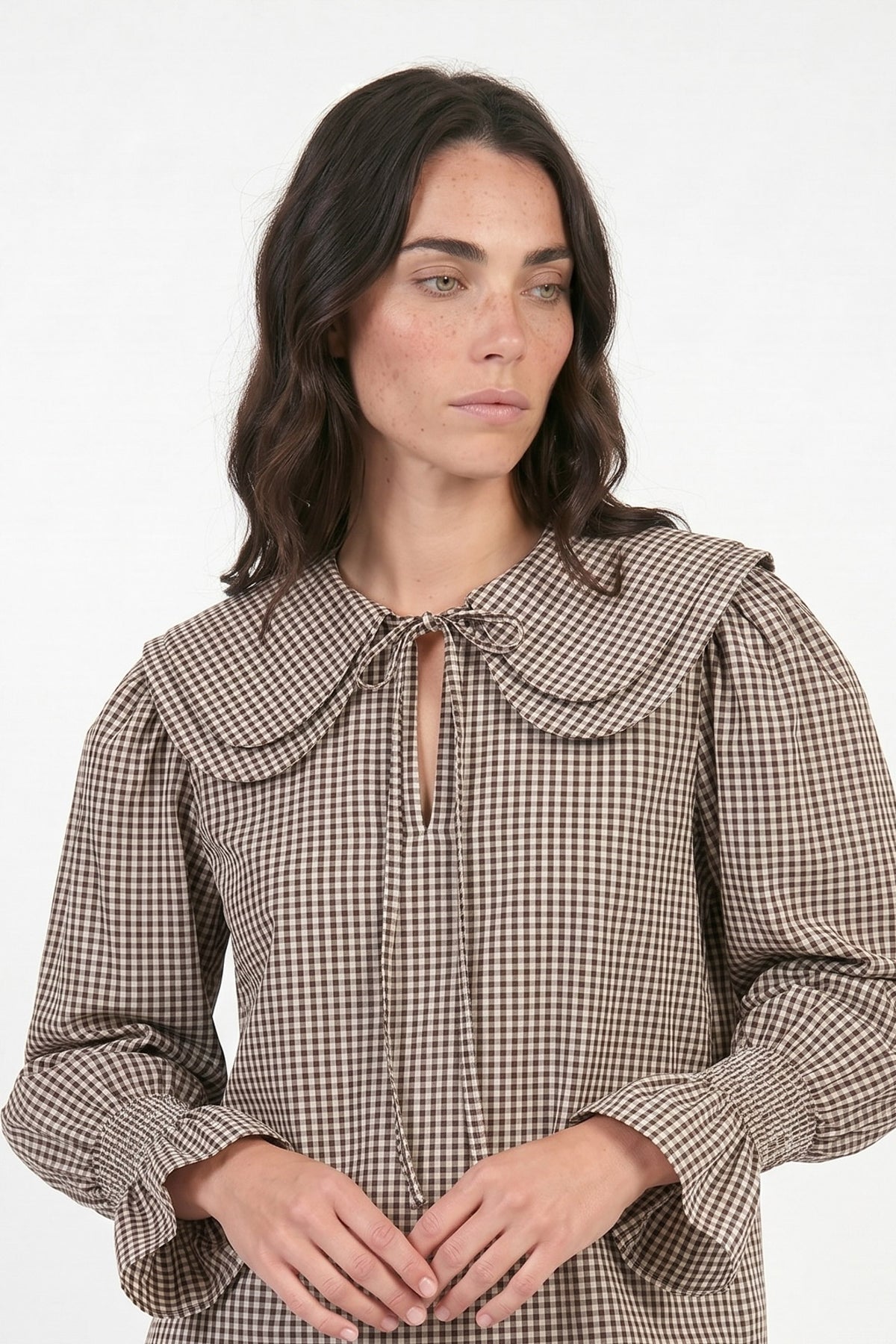 Camisa Naj (cuadros cafés con blanco)